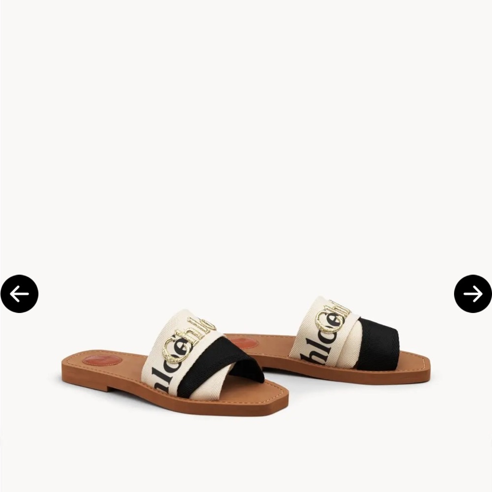 Chloe Cream and Black Logo Slides